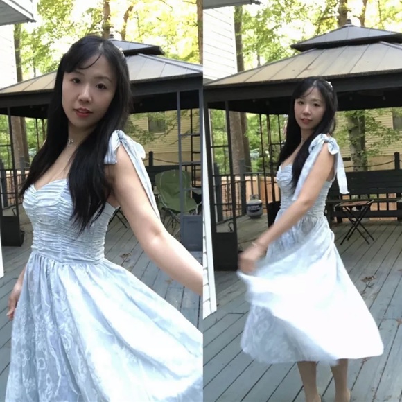 ✨ Blue Cinderella Gunne Sax Dress Ribbon🍒 - Picture 9 of 9